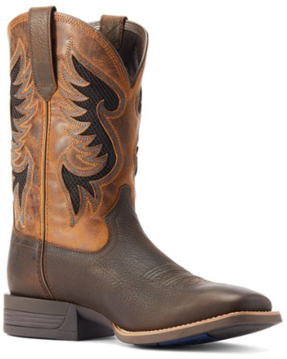 Ariat Men's Cowpuncher VentTEK Western Performance Boots - Broad Square Toe, Brown, hi-res