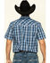Image #2 - Cowboy Hardware Men's Heeler Plaid Short Sleeve Western Shirt , Blue, hi-res
