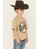 Image #2 - Cowboy Hardware Boys' Mexico Flag Bucking Bull Short Sleeve Graphic T-Shirt, Tan, hi-res