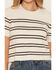 Image #3 - Z Supply Women's Striped Short Sleeve Sweater, Oatmeal, hi-res