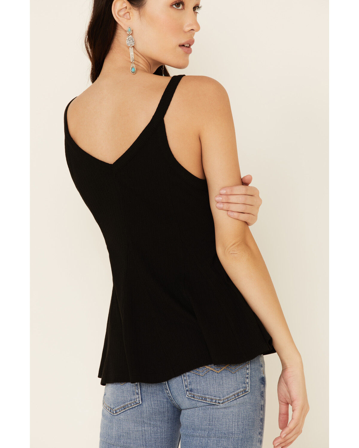 Image #5 - Idyllwind Women's Godet Rib Knit Tank Top, Black, hi-res