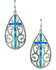 Montana Silversmiths Women's Filigree Water Lights Cross Earrings , Silver, hi-res