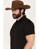 Image #2 - RANK 45&reg; Men's Wayne Solid Short Sleeve Button-Down Polo, Black, hi-res