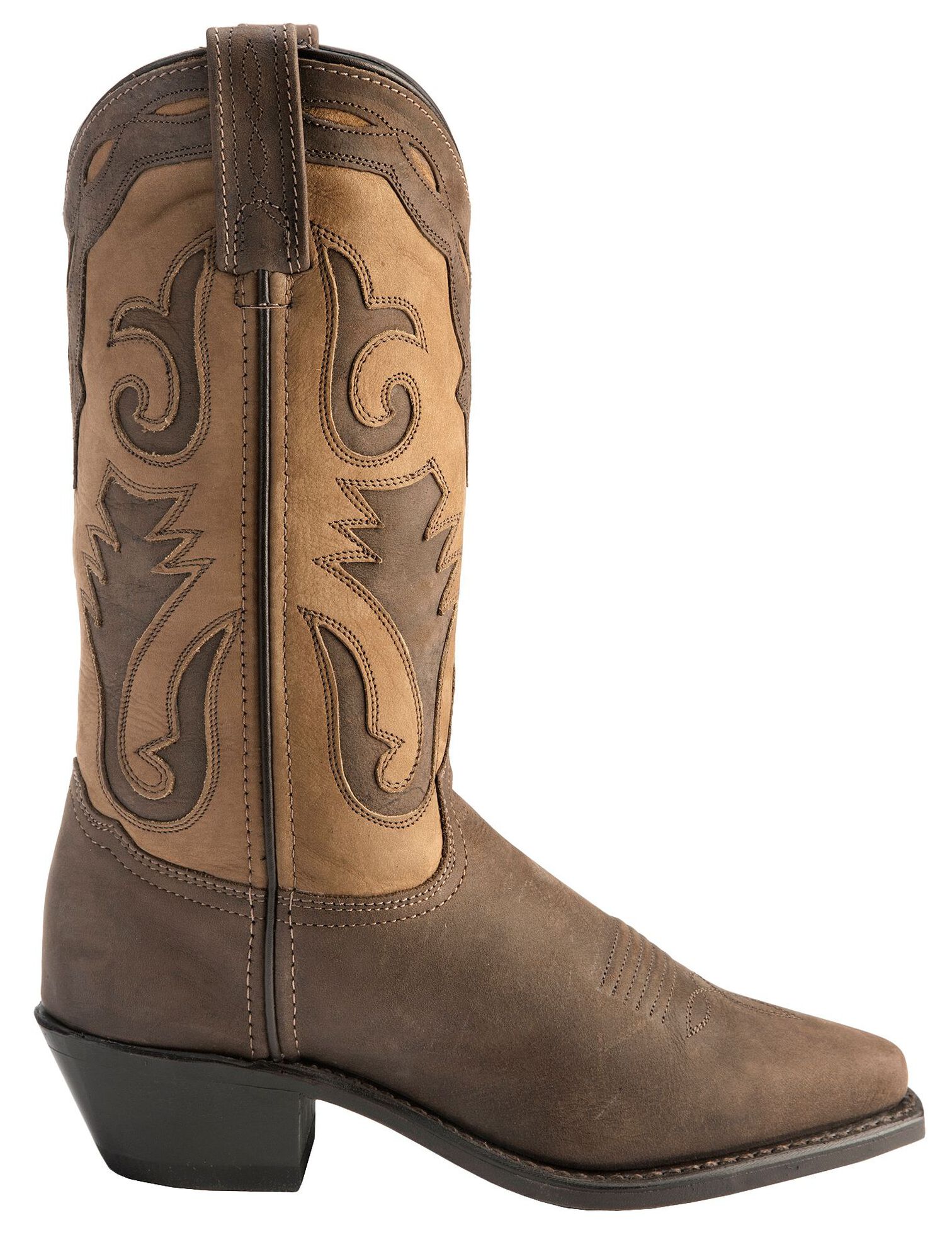 Image #2 - Abilene Women's Sage Inlay Western Boots - Round Toe, Distressed, hi-res
