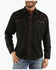 Image #1 - Scully Men's Embroidered Long Sleeve Snap Western Shirt - Big, Black, hi-res