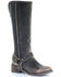 Image #1 - Corral Women's Distressed Harness Western Boots - Round Toe, Black, hi-res