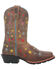 Image #2 - Dan Post Girls' Starlett Leather Boots - Square Toe , Brown, hi-res