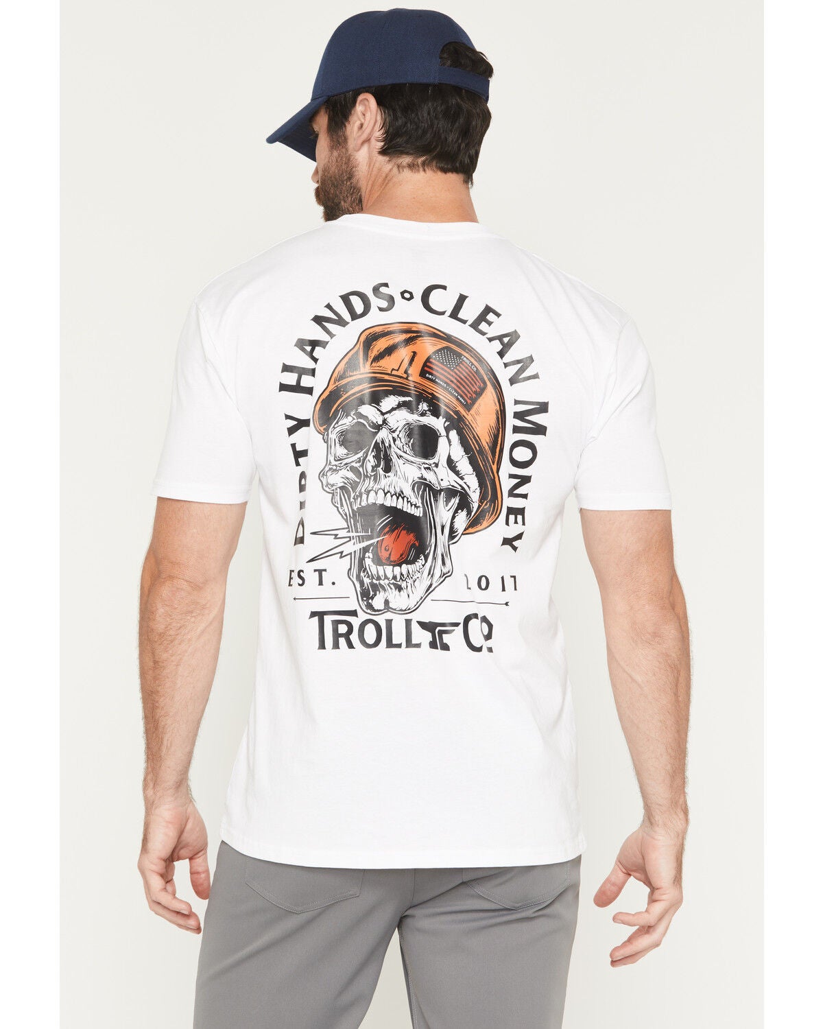 Image #1 - Troll Co Men's DHCM Hard Hat Short Sleeve T-Shirt, White, hi-res