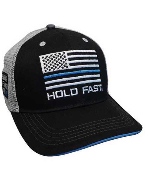 Image #1 - Hold Fast Men's Thin Blue Line Baseball Cap , Black, hi-res