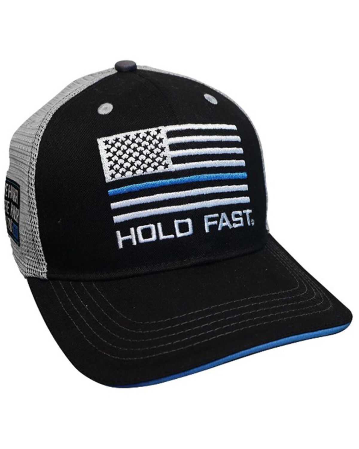 Image #1 - Hold Fast Men's Thin Blue Line Ball Cap, Black, hi-res