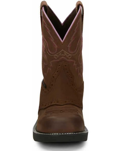 Image #5 - Justin Women's Wanette Western Work Boots - Steel Toe, Distressed Brown, hi-res