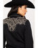 Scully Women's Scroll Embroidered Long Sleeve Western Shirt, Black/tan, hi-res