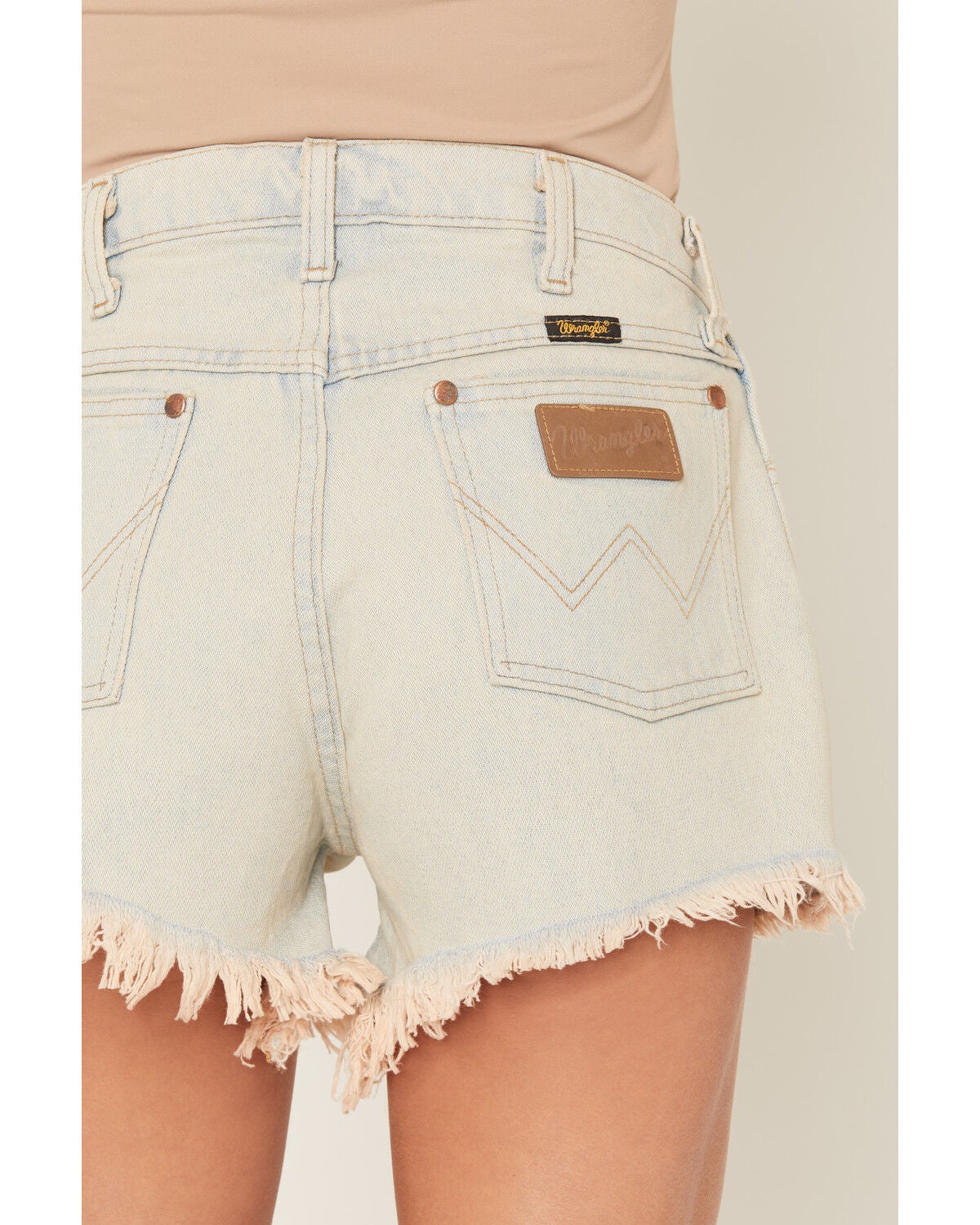 Image #4 - Wrangler Women's Light Wash High Rise Reworked Denim Shorts, Light Wash, hi-res
