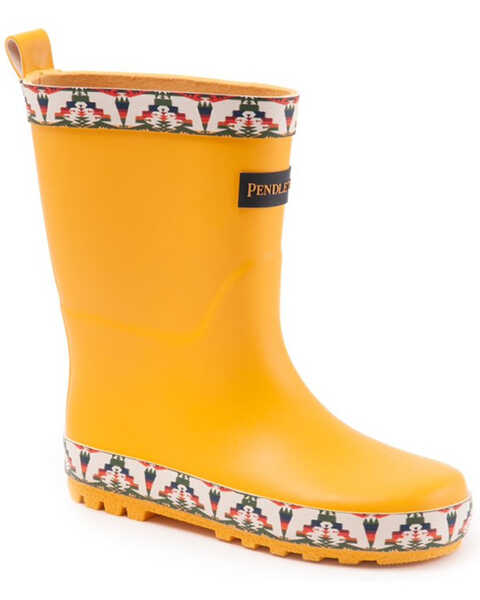 Pendleton Girls' Tucson Rain Boots - Round Toe, Yellow, hi-res