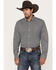 Image #1 - RANK 45® Men's Stunts Geo Print Long Sleeve Button-Down Western Shirt, White, hi-res