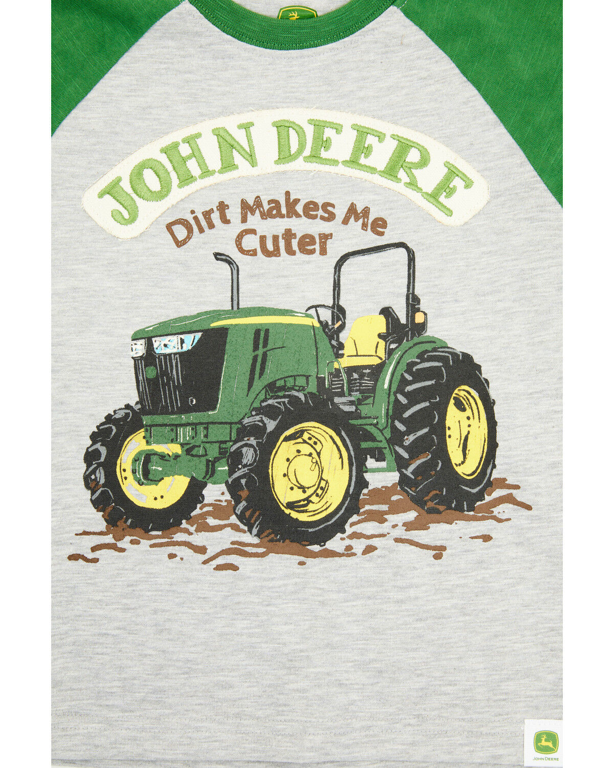 Image #2 - John Deere Toddler Boys' Dirt Makes Me Cuter Short Sleeve Raglan T-Shirt, Grey, hi-res