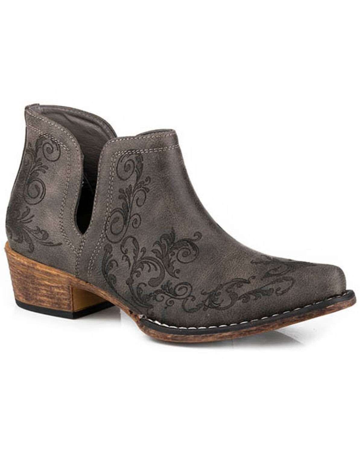 Image #1 - Roper Women's Ava Western Booties - Snip Toe, Black, hi-res