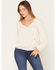 Image #1 - Lovestitch Women's Long Sleeve Sequins Peasant Top, Ivory, hi-res