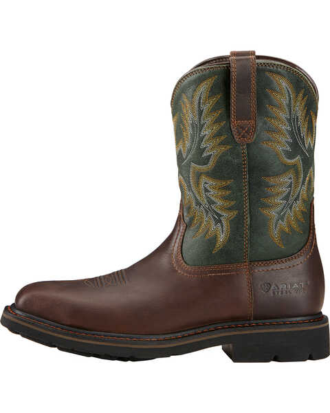 Image #2 - Ariat Men's Sierra Western Work Boots - Steel Toe, Dark Brown, hi-res
