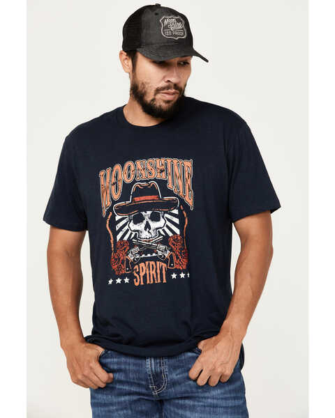 Image #1 - Moonshine Spirit Men's Guns and Roses Short Sleeve Graphic T-Shirt, Navy, hi-res