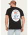 Image #1 - Brixton Men's Boot Barn Exclusive Rancho Short Sleeve Graphic T-Shirt, Black, hi-res