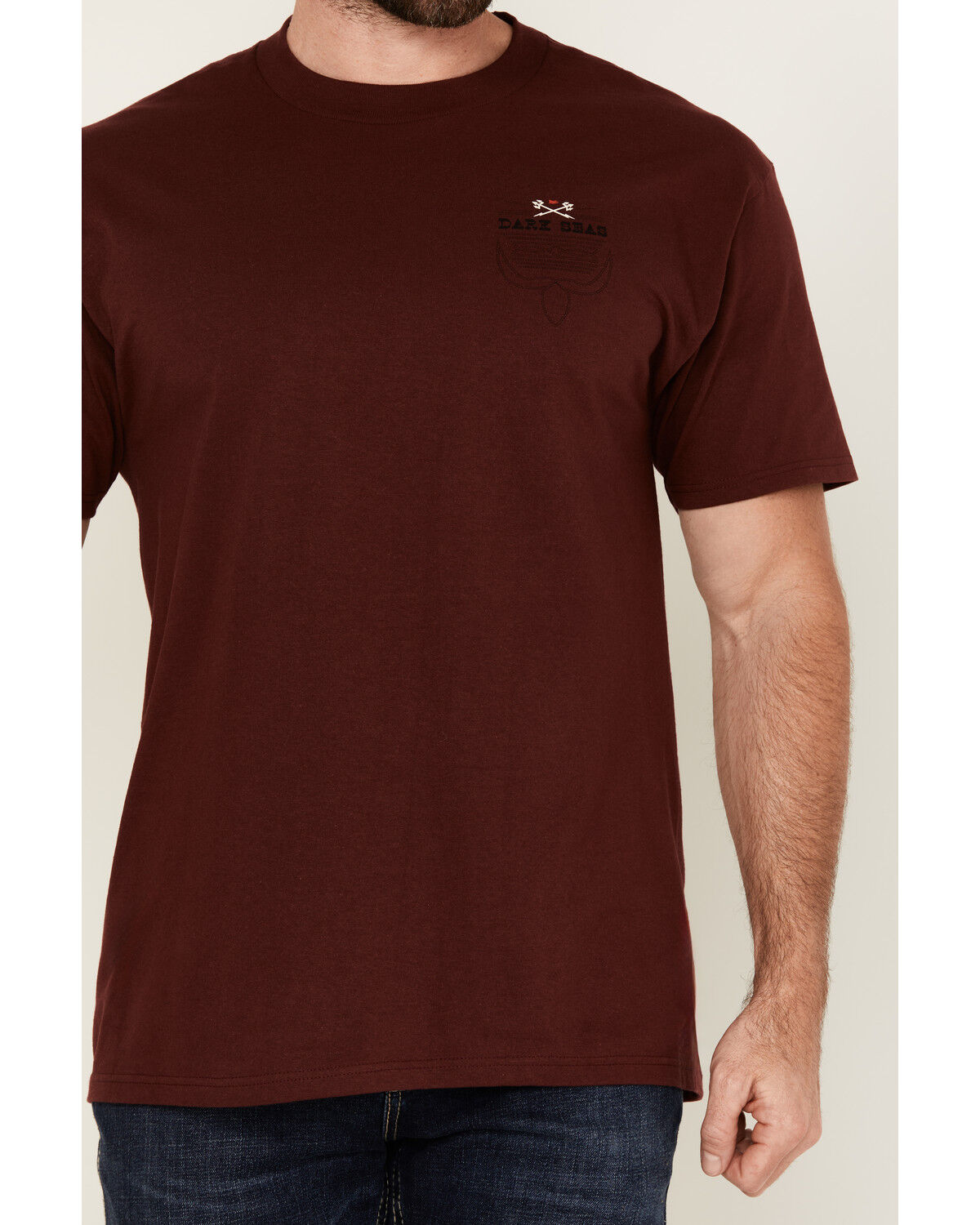 Image #3 - Dark Seas Men's Boot Barn Exclusive Tumbleweed Short Sleeve Graphic T-Shirt, Burgundy, hi-res