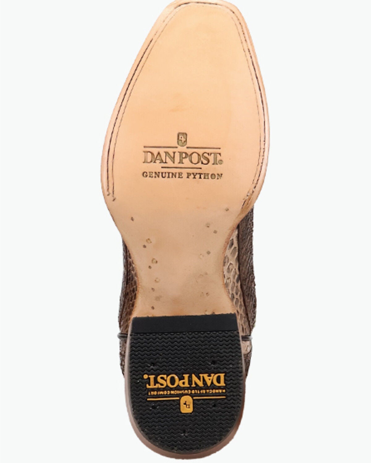 Image #7 - Dan Post Men's Exotic Python Western Boots - Square Toe, Brown, hi-res