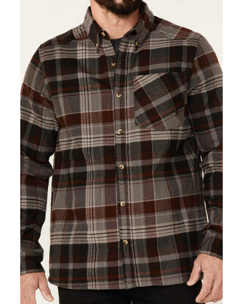 Browning Men's Cedar Hunter Plaid Long Sleeve Button-Down Brawny Heavyweight Flannel Shirt , Brown, hi-res