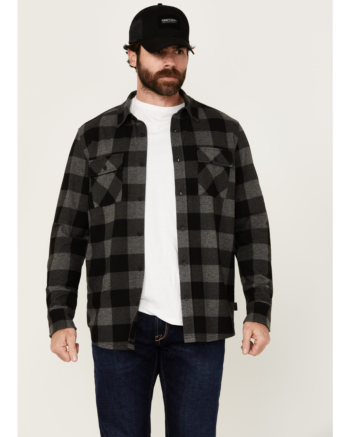 Image #1 - Brothers and Sons Men's Kent Plaid Print Long Sleeve Button-Down Shirt, Black, hi-res