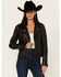 Image #2 - Mauritius Leather Women's Christy Star Zip-Front Moto Leather Jacket , Black, hi-res