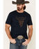 Cody James Men's Desert Bull Skull Graphic Short Sleeve T-Shirt , Navy, hi-res