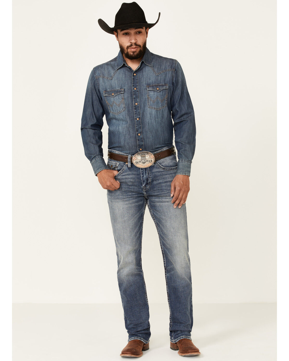 Image #1 - Cody James Core Men's Buster Stretch Medium Wash Slim Straight Jeans, Blue, hi-res