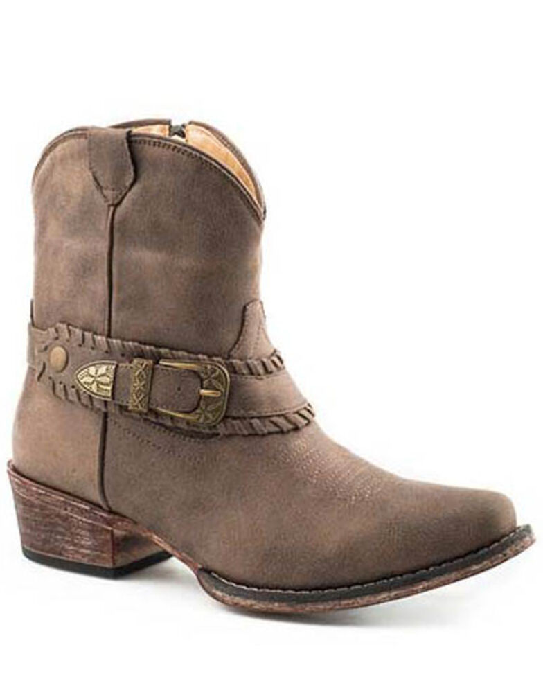 Roper Women's Nelly Fashion Booties - Snip Toe, Brown, hi-res