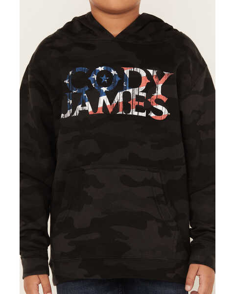 Image #3 - Cody James Boys' Flag Logo Camo Hooded Sweatshirt, Black, hi-res