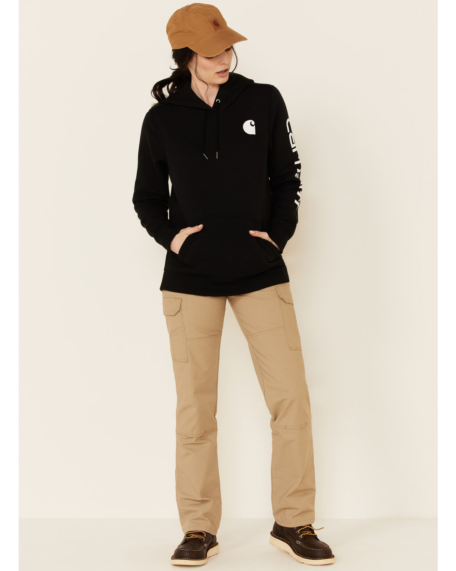 Carhartt women's clarksburg graphic sleeve pullover hoodie outlet
