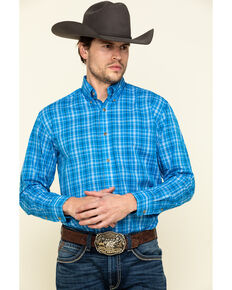 Wrangler Men's Assorted Riata Multi Plaid Long Sleeve Western Shirt, Multi, hi-res