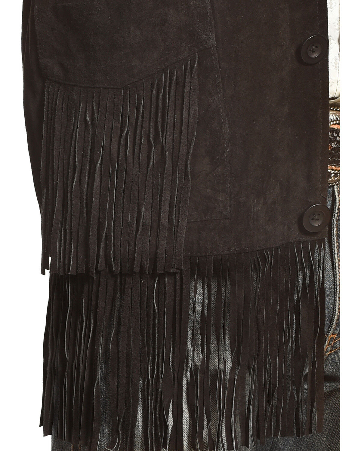 Image #4 - Liberty Wear Men's Suede Fringe Western Jacket, Black, hi-res