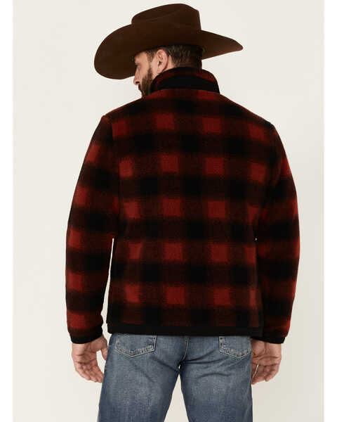 Image #4 - Pendleton Men's Buffalo Plaid Lone Fir Zip-Front Fleece Jacket , Red, hi-res