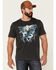 Image #1 - Flag & Anthem Men's Burnout Desert Son Lightning Graphic Short Sleeve T-Shirt, Charcoal, hi-res