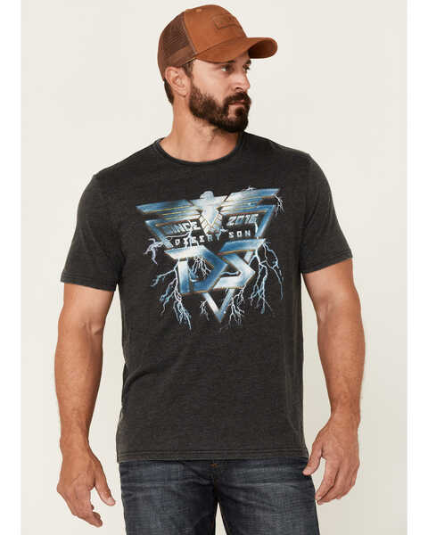 Image #1 - Flag & Anthem Men's Burnout Desert Son Lightning Graphic Short Sleeve T-Shirt , Charcoal, hi-res