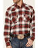 Image #3 - Ariat Men's Hillsboro Retro Large Plaid Long Sleeve Snap Western Flannel Shirt, Red, hi-res
