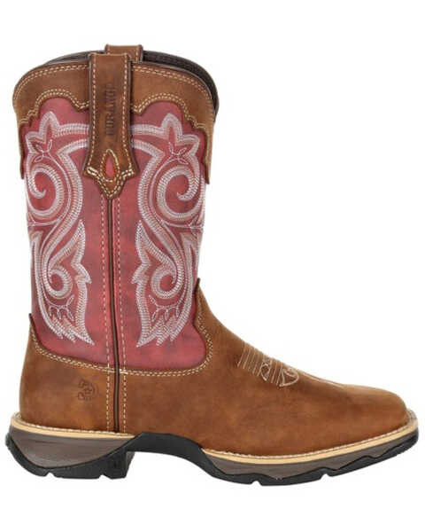 Image #2 - Durango Women's Red Western Boots - Square Toe, Brown, hi-res
