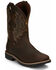 Image #1 - Justin Men's Fireman Brown Western Boots - Square Toe, Brown, hi-res