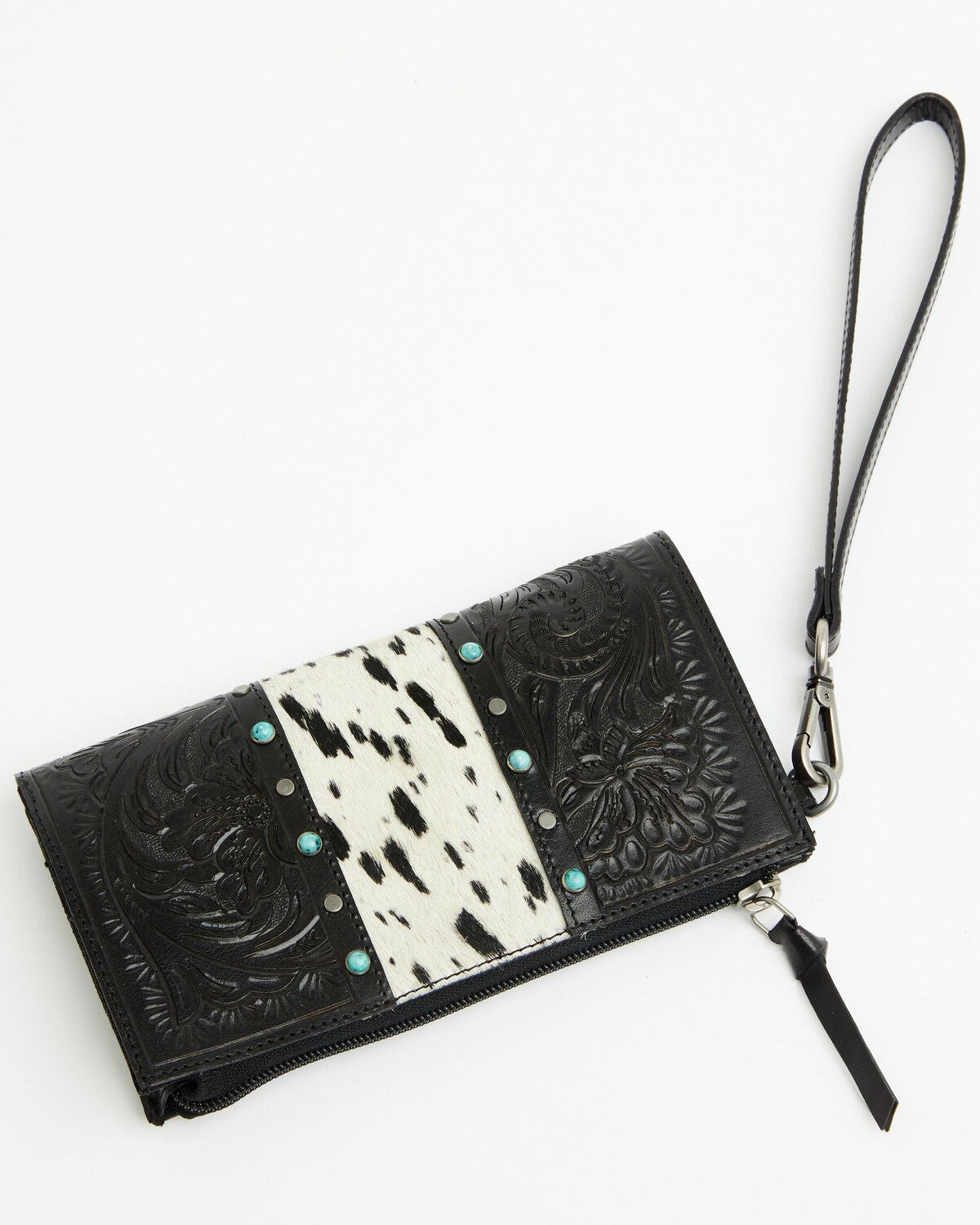 Image #2 - Idyllwind Women's Geneva Hairon Cowhide Clutch, Black, hi-res