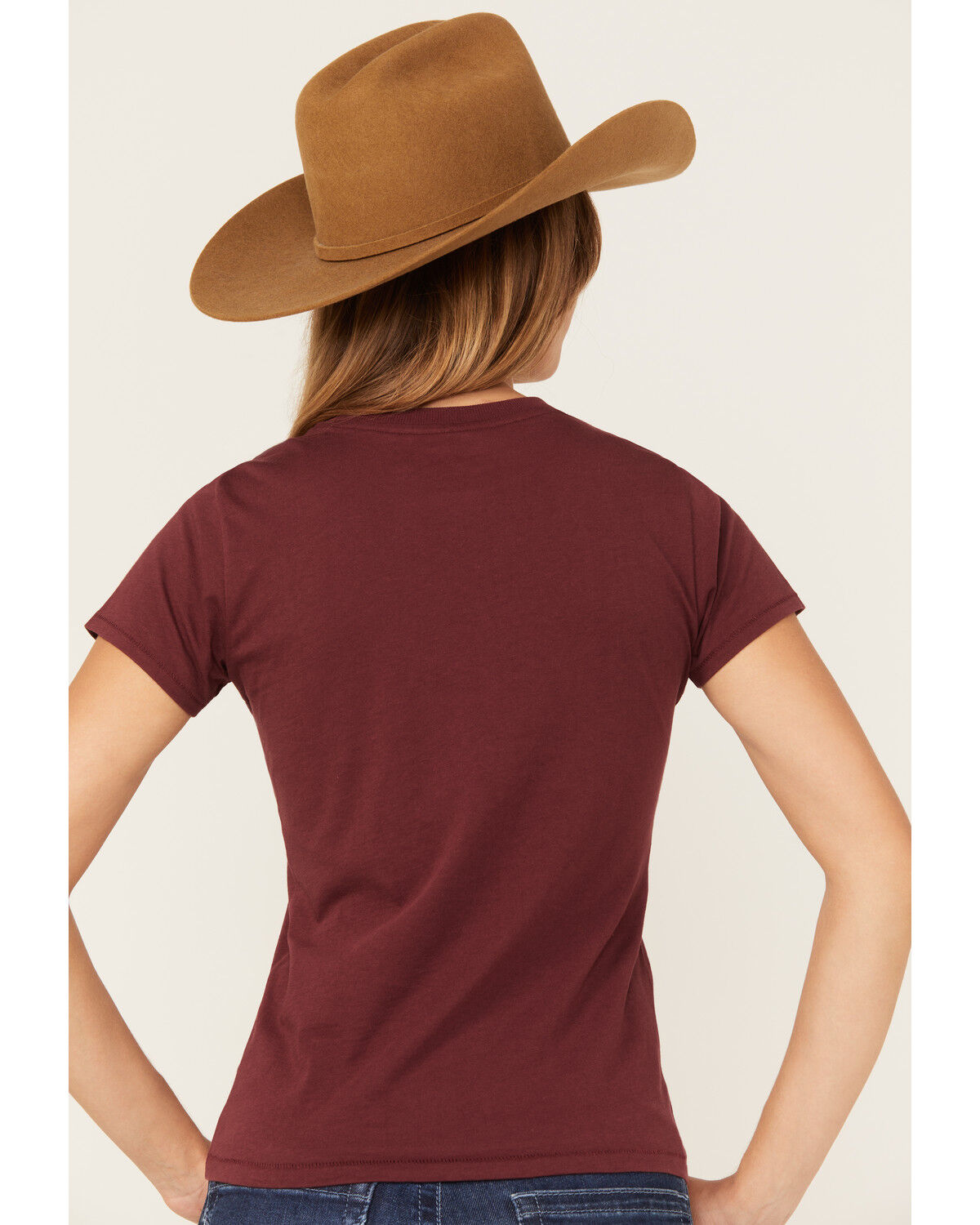 Image #4 - RANK 45® Women's American Original Short Sleeve Graphic Tee, Burgundy, hi-res