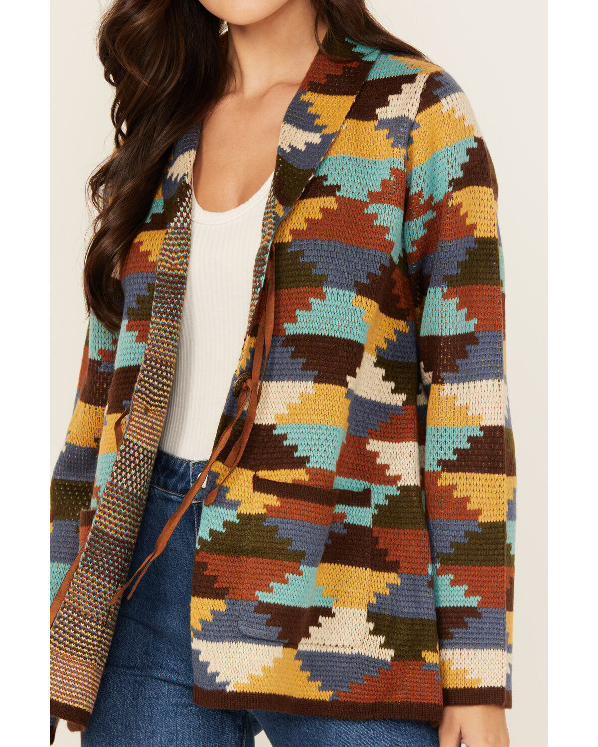 Image #3 - Cotton & Rye Women's Concho Cardigan, Multi, hi-res