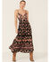 Image #1 - Angie Women's Black Floral Twist Front Keyhole Maxi Dress, , hi-res