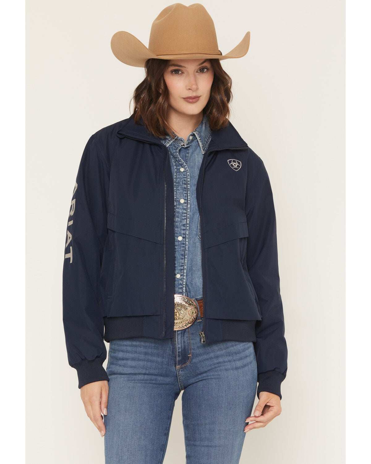 Ariat Women's Stable 2.0 Zip-Up Jacket, Navy, hi-res