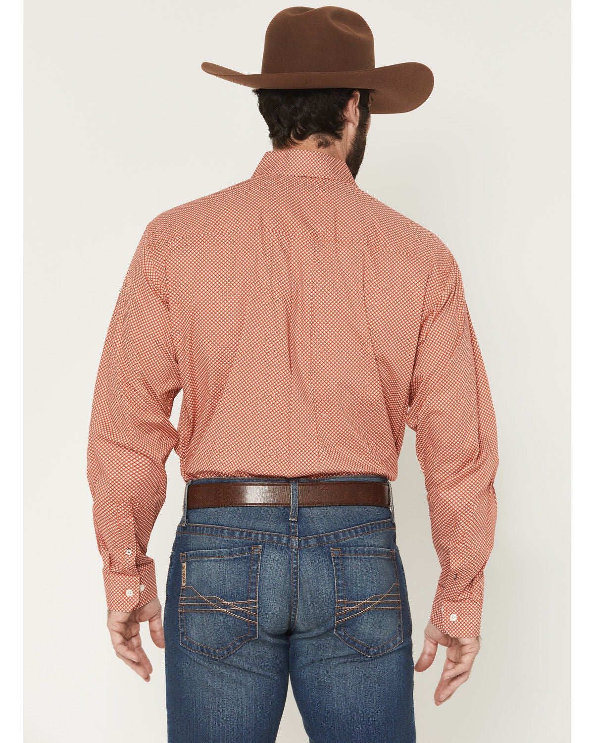 Image #4 - Cinch Men's Geo Print Long Sleeve Button-Down Stretch Western Shirt, Red, hi-res