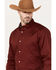 Image #2 - RANK 45® Men's Solid Basic Twill Logo Long Sleeve Button-Down Western Shirt - Big , Wine, hi-res